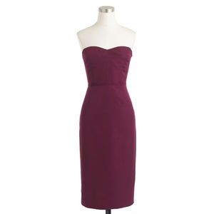 J CREW Rory Strapless in Classic Faille 8 Berry